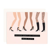 illustraion of 3 women's legs wearing black stiletto healed shoes